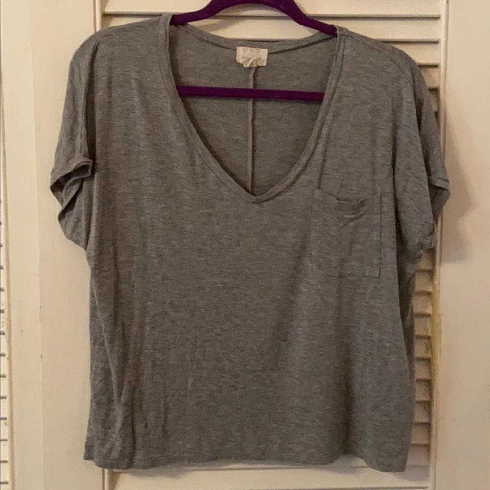 PST Gray V Neck T Shirt